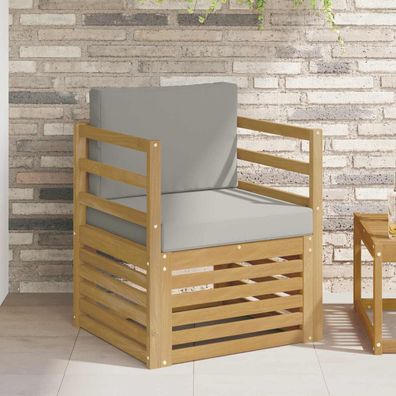 vidaXL Outdoor-Sofa Polyester Weiß und Hellgrau