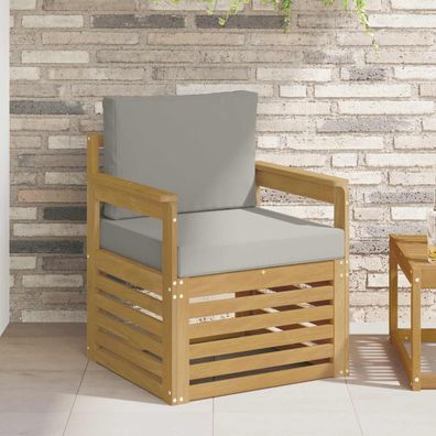 vidaXL 2 Stück Outdoor-Sofagarnitur Polyester Weiß und Hellgrau