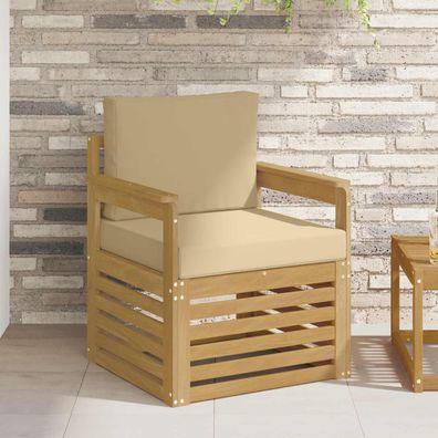 vidaXL 2 Stück Outdoor-Sofagarnitur Polyester Weiß und Beige