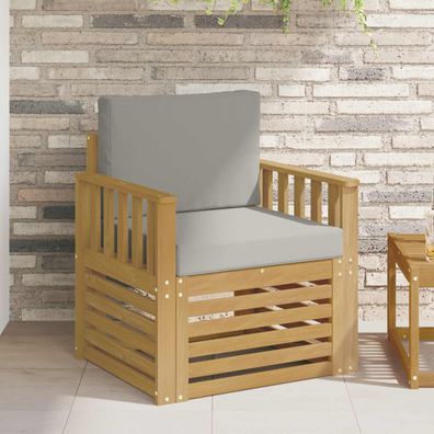 vidaXL 2 Stück Outdoor-Sofagarnitur Polyester Weiß und Hellgrau