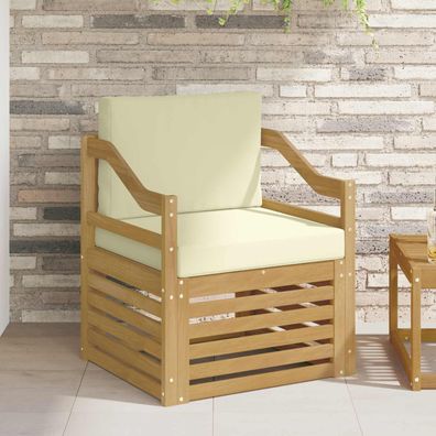 vidaXL Outdoor-Sofa Polyester Weiß und Creme