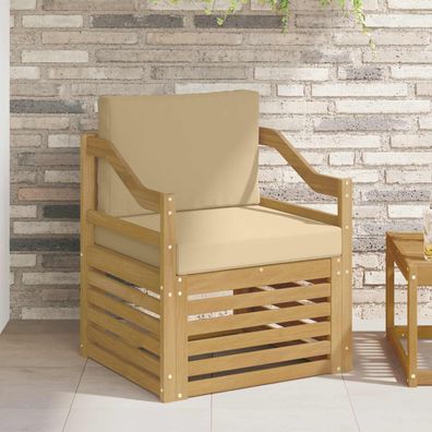 vidaXL Outdoor-Sofa Polyester Weiß und Beige