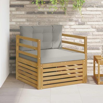 vidaXL Outdoor-Sofa Weiß und Hellgrau
