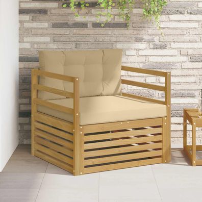 vidaXL Outdoor-Sofa Weiß und Beige