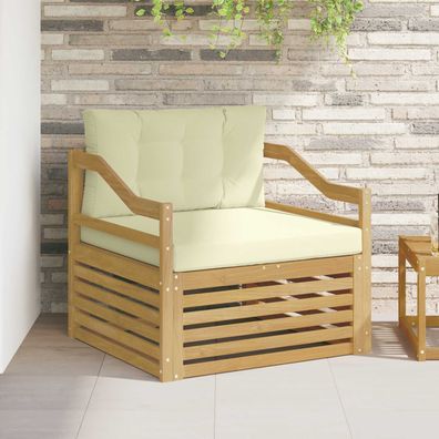 vidaXL Outdoor-Sofa Weiß und Creme