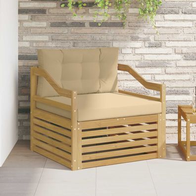 vidaXL Outdoor-Sofa Weiß und Beige