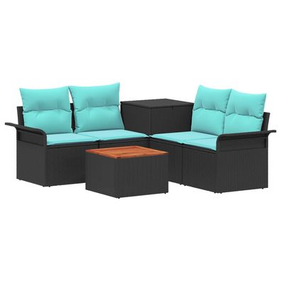 vidaXL Sofa Set 6 pcs 4-Sitzanzahl Schwarz und Blau