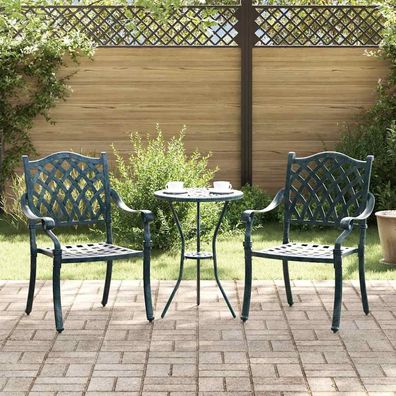 vidaXL Gartenstuhl 2 pcs Grün 56 x 55 x 92,5cm Aluminium