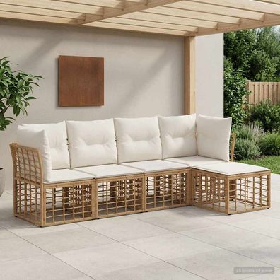vidaXL Outdoor-Sofagarnitur Natur Polyester