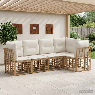 vidaXL Outdoor-Sofagarnitur Natur Polyester