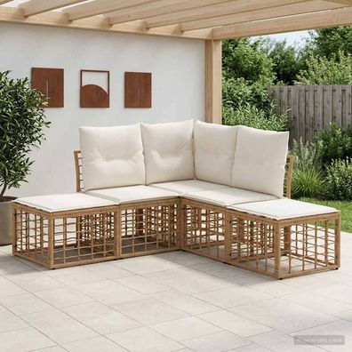 vidaXL Outdoor-Sofagarnitur Natur Polyester
