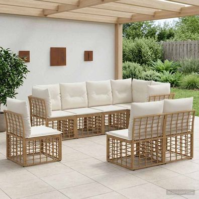 vidaXL Outdoor-Sofagarnitur Natur Polyester
