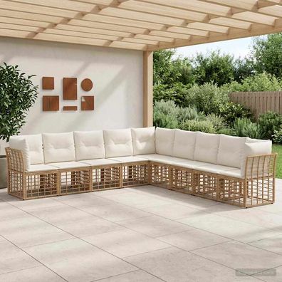 vidaXL Outdoor-Sofagarnitur Natur Polyester