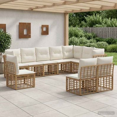 vidaXL Outdoor-Sofagarnitur Natur Polyester