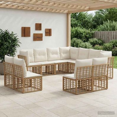 vidaXL Outdoor-Sofagarnitur Natur Polyester