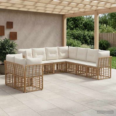 vidaXL Outdoor-Sofagarnitur Natur Polyester