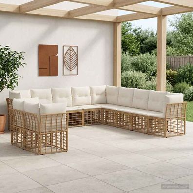 vidaXL Outdoor-Sofagarnitur Natur Polyester