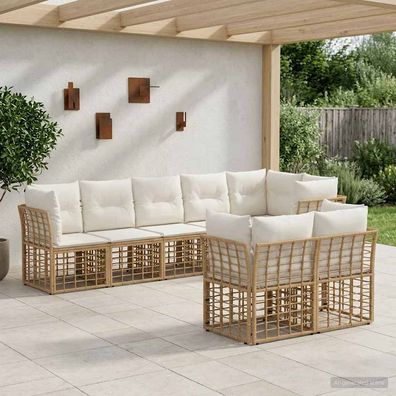 vidaXL Outdoor-Sofagarnitur Natur Polyester