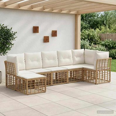 vidaXL Outdoor-Sofagarnitur Natur Polyester