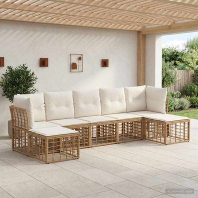vidaXL Outdoor-Sofagarnitur Natur Polyester