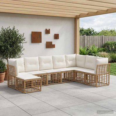 vidaXL Outdoor-Sofagarnitur Natur Polyester