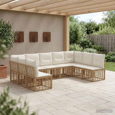 vidaXL Outdoor-Sofagarnitur Natur Polyester