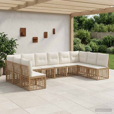 vidaXL Outdoor-Sofagarnitur Natur Polyester