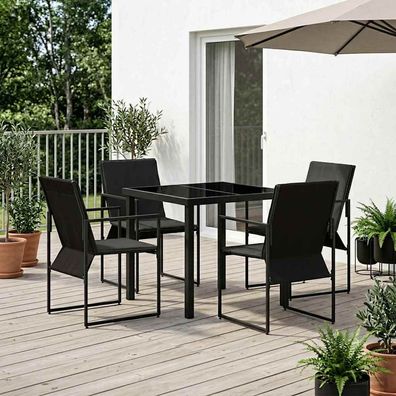 vidaXL Garten Essgruppe 5 pcs Schwarz und Anthrazit 80 x 80 x 73 cm