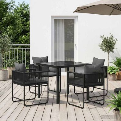vidaXL Garten Essgruppe 5 pcs Schwarz und Anthrazit 80 x 80 x 73 cm