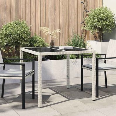 vidaXL Gartentisch Weiß 90 x 90 x 75 cm Poly-Rattan