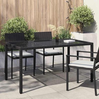 vidaXL Gartentisch Schwarz 150 x 90 x 75 cm Poly-Rattan