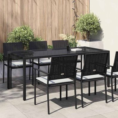 vidaXL Gartentisch Schwarz 190 x 90 x 75 cm Poly-Rattan