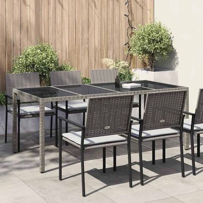 vidaXL Gartentisch Grau 190 x 90 x 75 cm Poly-Rattan