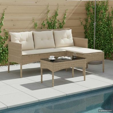 vidaXL Gartensofa-set mit Kissen 2 pcs Poly-Rattan