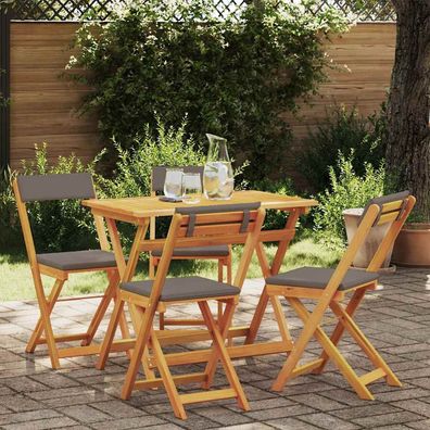 vidaXL Bistrogarnitur mit Kissen 5 pcs Öl-Natur Massivholz Akazie