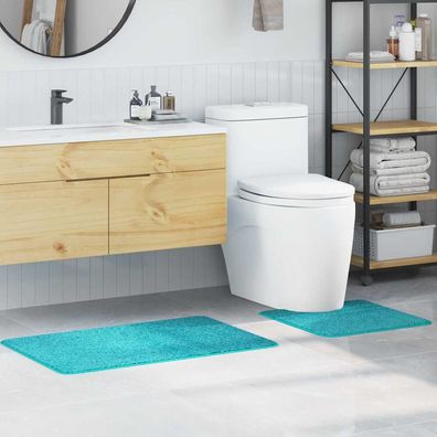 vidaXL Anti-Rutsch Badematten-Set 2 pcs Türkis PP
