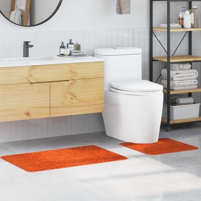 vidaXL Anti-Rutsch Badematten-Set 2 pcs Orange PP