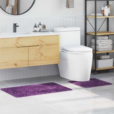 vidaXL Anti-Rutsch Badematten-Set 2 pcs Lila PP