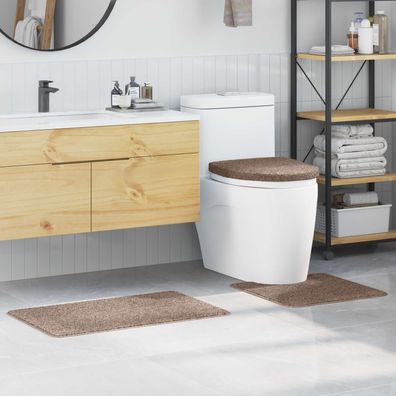 vidaXL Anti-Rutsch Badematten-Set 3 pcs Braun PP