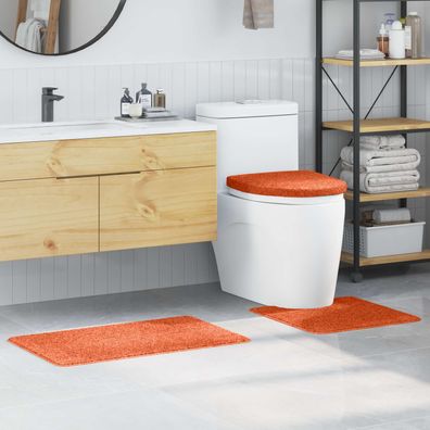 vidaXL Anti-Rutsch Badematten-Set 3 pcs Orange PP