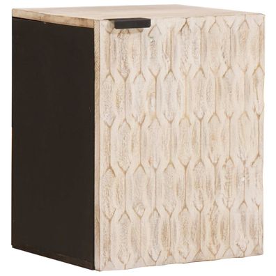 vidaXL Badezimmer Hängeschrank Weiß 38 x 33 x 48 cm Massivholz Mango