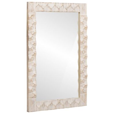 vidaXL Badezimmer Spiegel Weiße gewaschene Oberfläche 50 x 70 x 2,5 cm