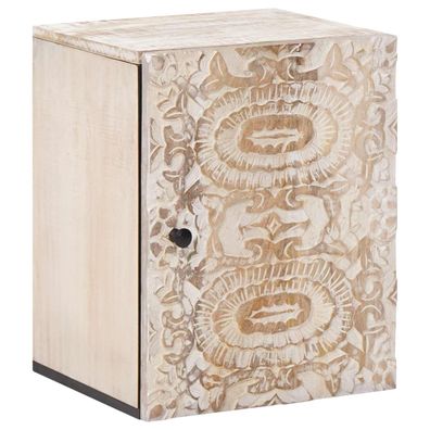 vidaXL Badezimmer Hängeschrank Weiß 38 x 33,5 x 48 cm Massivholz Mango