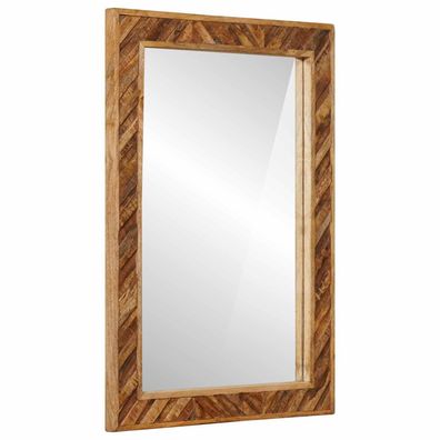vidaXL Spiegel Wandmontiert mit Spiegel Braun 70 x 50 x 3 cm Glas