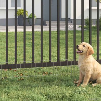 vidaXL Gartenzaun mit Pfählen 48 pcs 95 x 30 cm Mesh Verzinkter Stahl