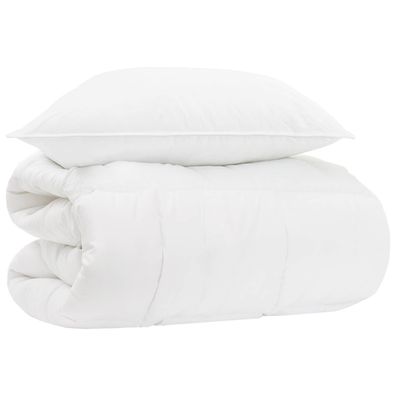 vidaXL Bettwäsche-Set mit Kissen 2 pcs Weiß Bambus