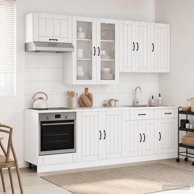 vidaXL Kücheneinheit LUCCA 8 pcs Hochglanz Weiß Holzwerkstoff