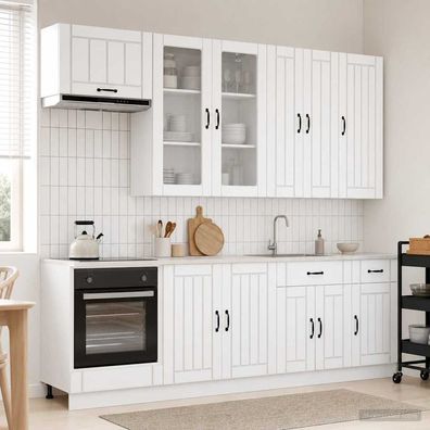 vidaXL Kücheneinheit LUCCA 8 pcs Weiß Holzwerkstoff