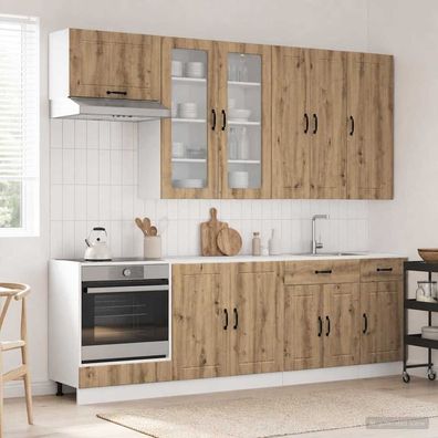 vidaXL Kücheneinheit LUCCA 8 pcs Artisan-Eiche Holzwerkstoff