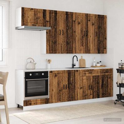 vidaXL Kücheneinheit PORTO 8 pcs Altholz Holzwerkstoff
